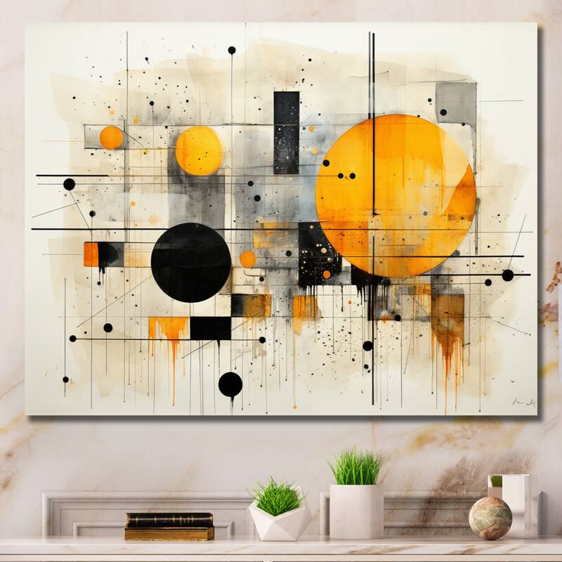 Designart "Geometric Abstraction III" Abstract Shapes Canvas Wall Art